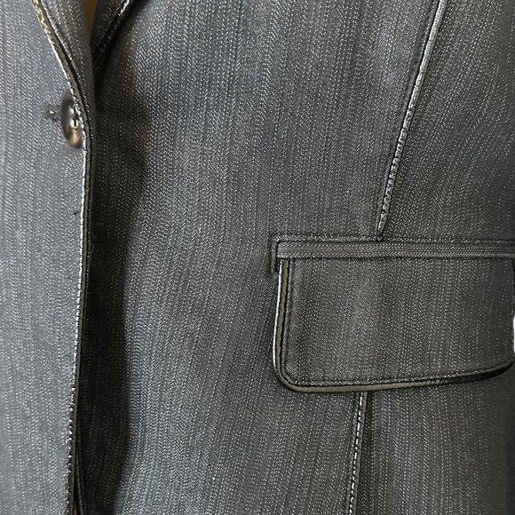 Nine West Women Blazer Size 6 Spark Black Lined Collared A Buttons Slit Cotton - Picture 11 of 16